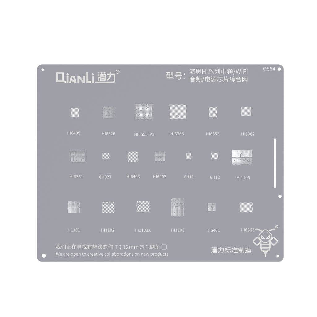 Bumblebee Schablone (QS64) Kirin Hi Series für IF / WiFi / Audio Chip (Qianli)