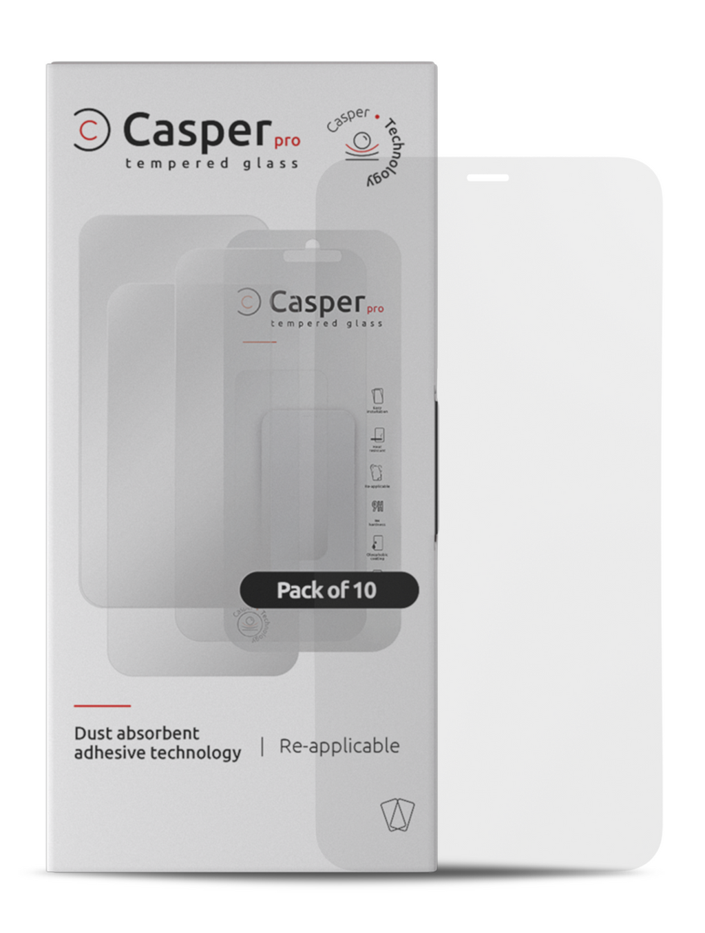 Casper Pro Gehärtetes Glas für iPhone XR / 11 (10er-Pack) (Matte)